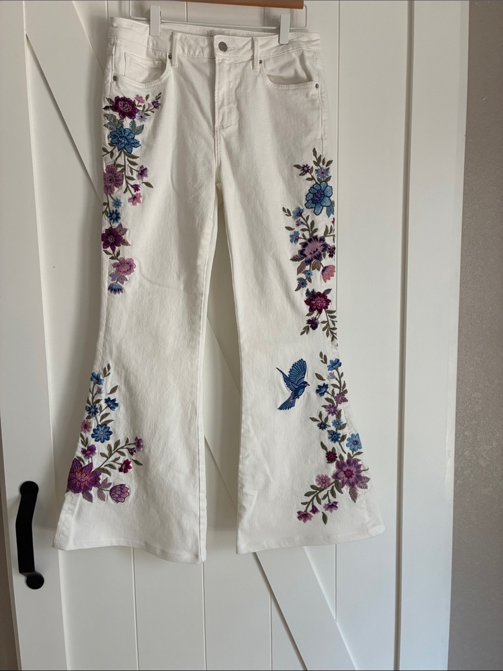 DRIFTWOOD White Jeans with Pink and Blue Accent - Picture 2 of 6
